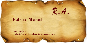 Rubin Ahmed névjegykártya
